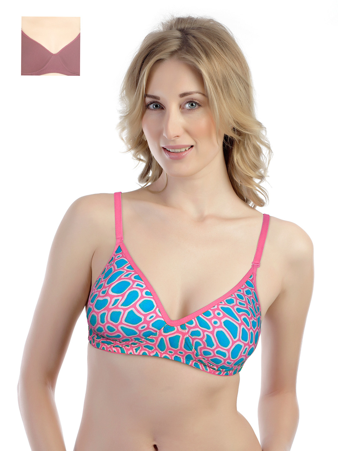 

Tweens Pack of 2 Padded T-shirt Bras TW1354-1301-MG-40B, Pink