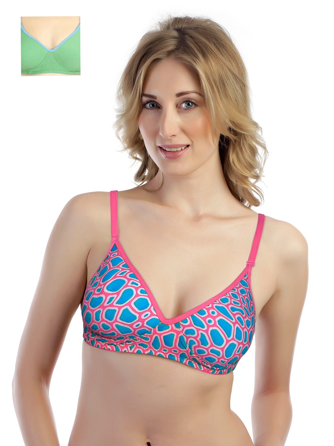 

Tweens Pack of 2 Padded T-shirt Bras TW1354-1301-GR-40D, Pink