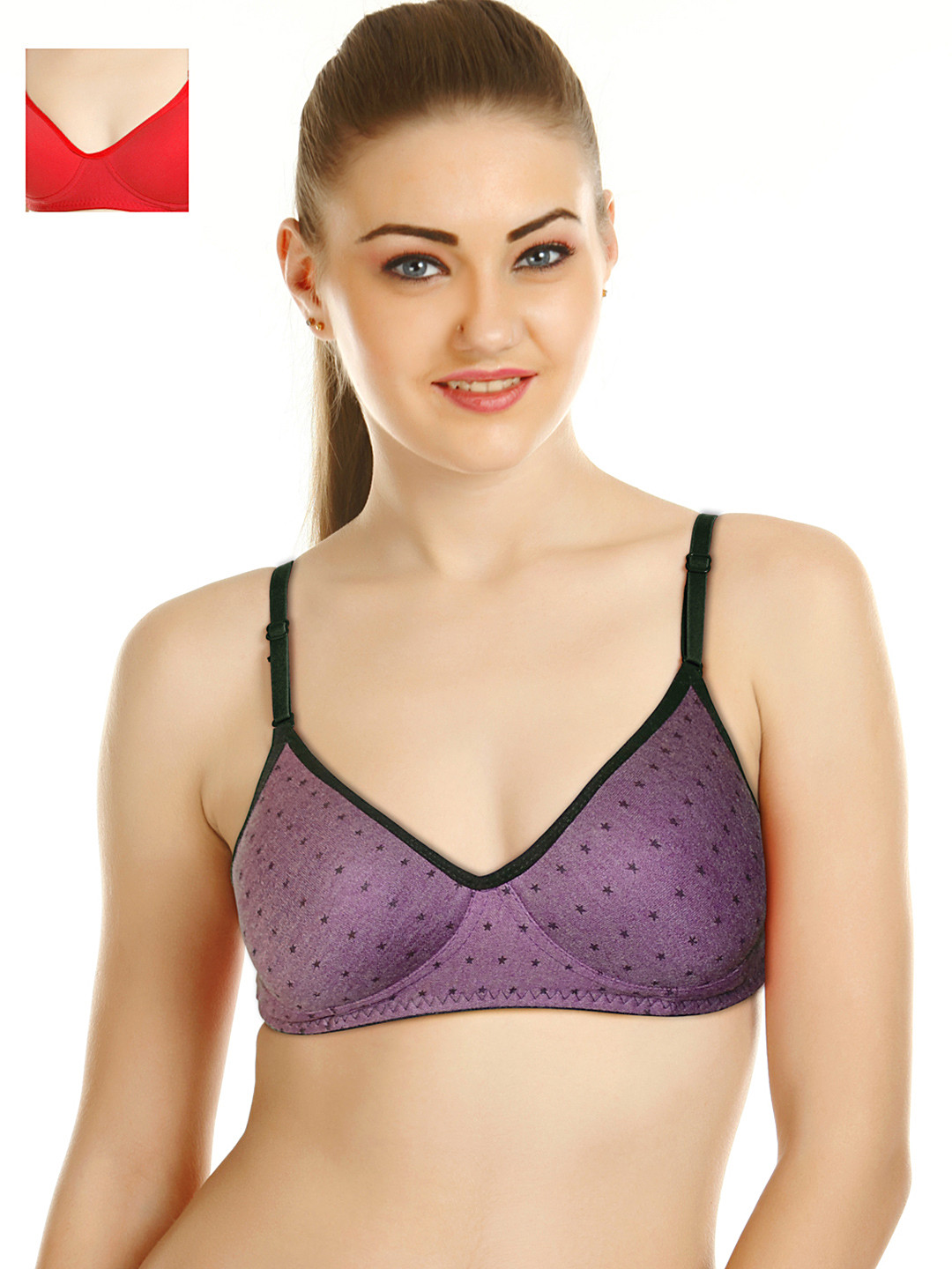 

Tweens Pack of 2 Padded T-shirt Bras TW1350MV-1301-RD, Purple