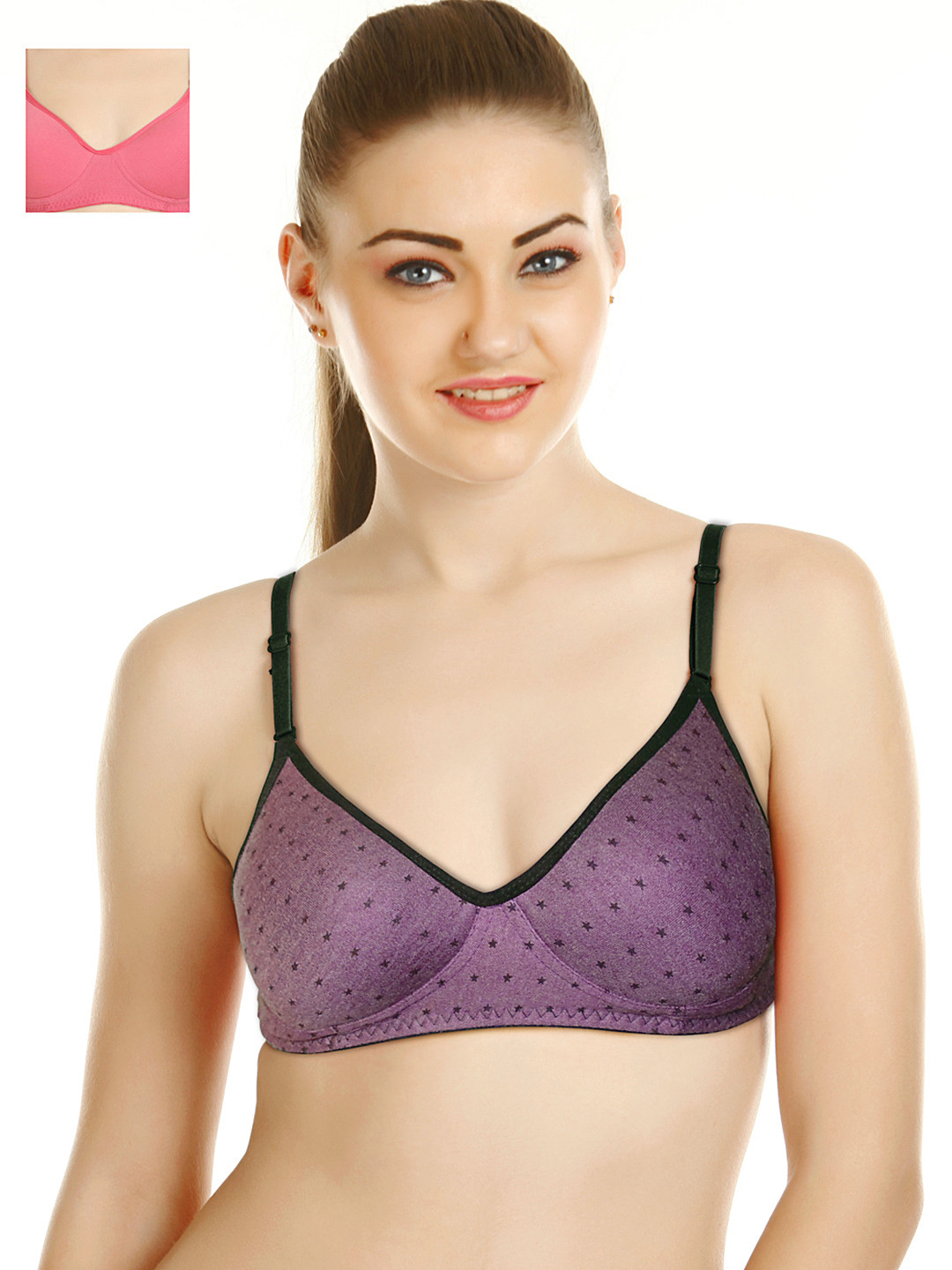 

Tweens Pack of 2 Padded T-shirt Bras TW1350MV-1301-DPK, Purple