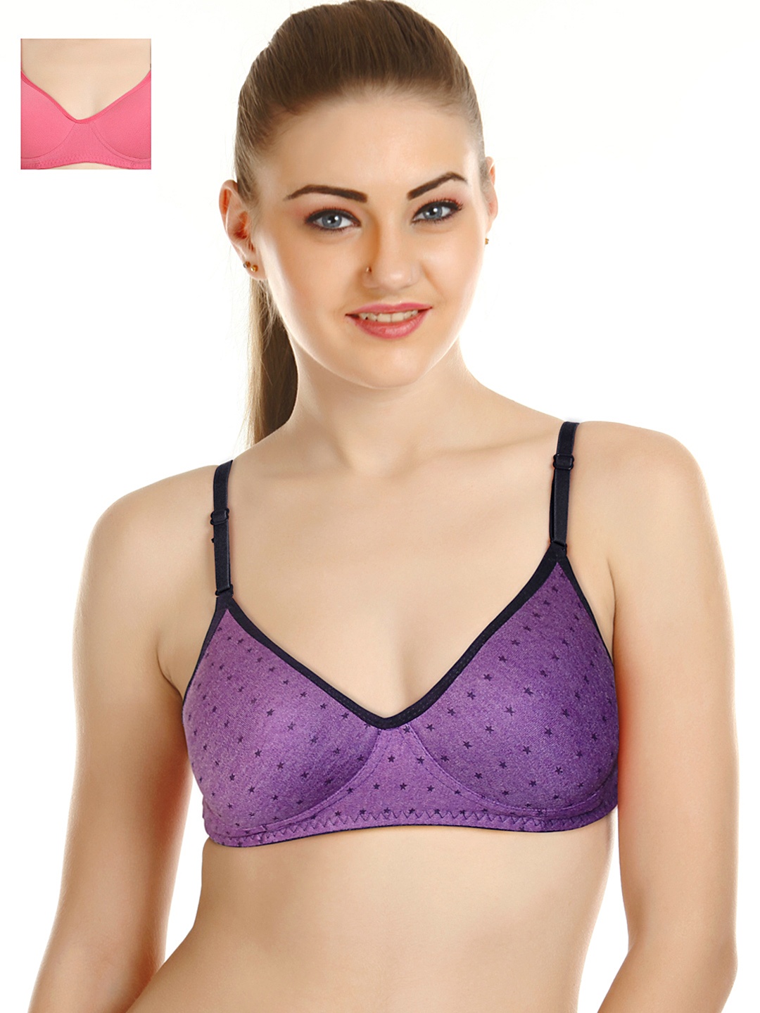 

Tweens Pack of 2 Padded T-shirt Bras TW1350DPR-1301-DPK, Purple