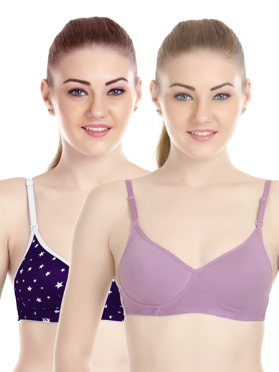 

Tweens Pack of 2 Full-Coverage T-shirt Bras TW1382-1301-MV, Purple