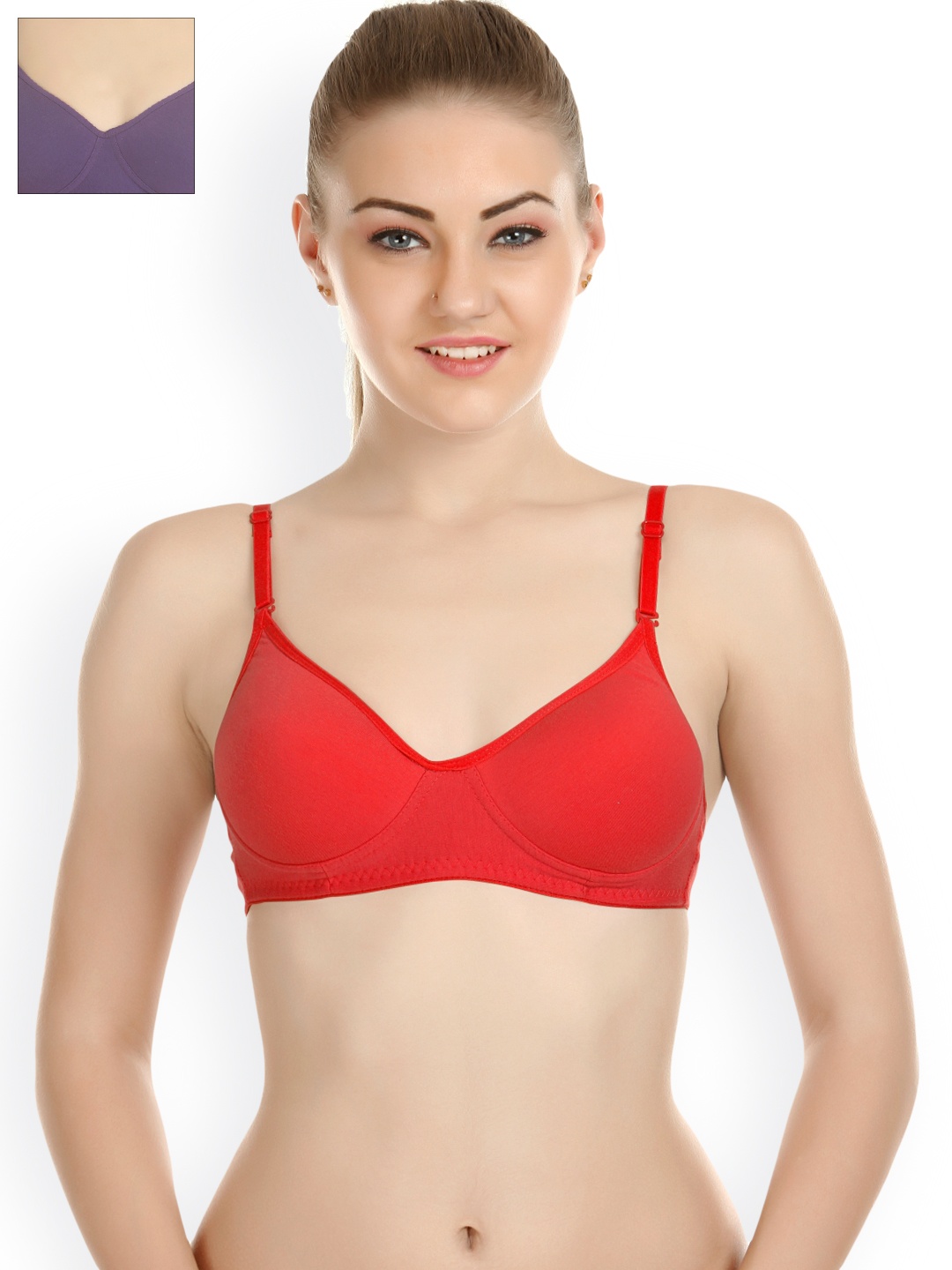 

Tweens Pack of 2 Padded T-shirt Bras TW-1301, Red