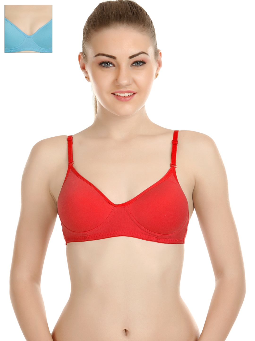 

Tweens Pack of 2 Padded T-shirt Bras TW-1301, Red