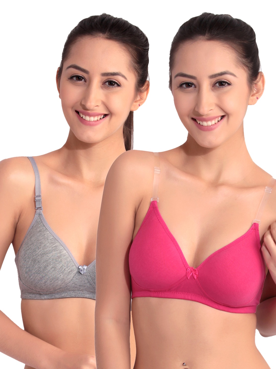 

Floret Pack of 2 Full-Coverage T-shirt Bras F 20560, Grey