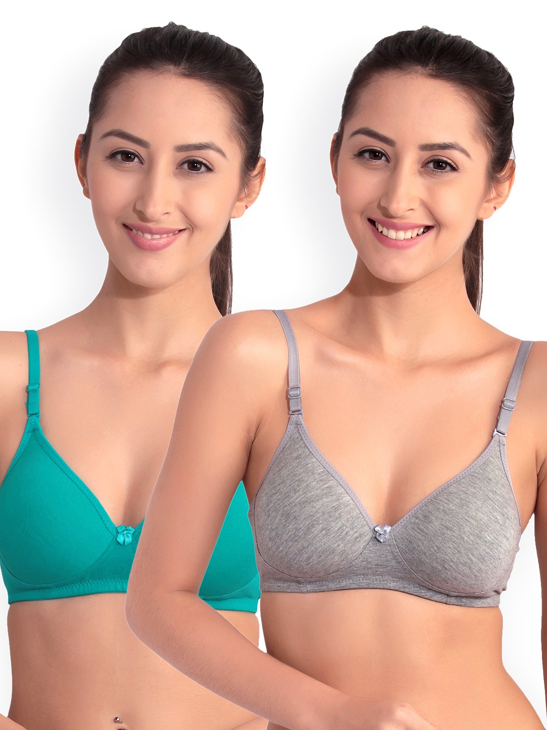 

Floret Pack of 2 Full-Coverage T-shirt Bras F 20560, Grey