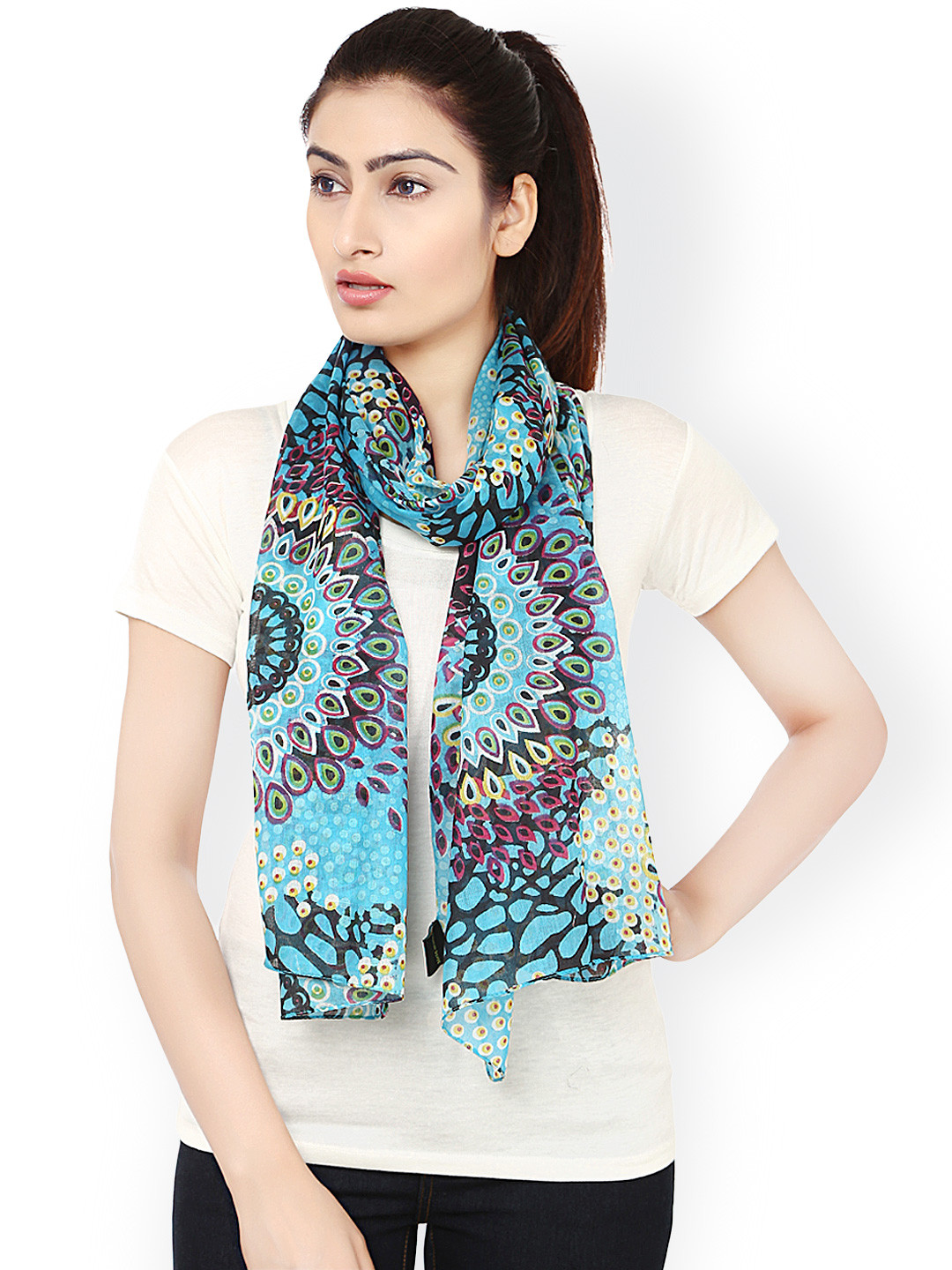

Anekaant Blue Printed Stole