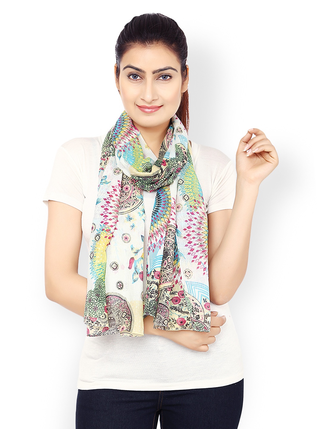 

Anekaant Multicoloured Printed Stole, Multi