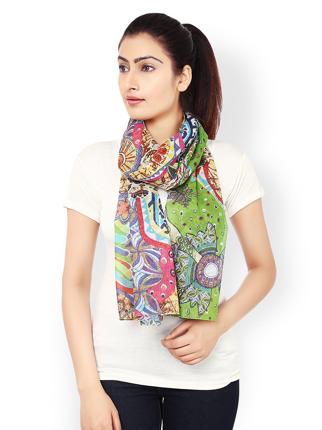 

Anekaant Multicoloured Printed Stole, Multi