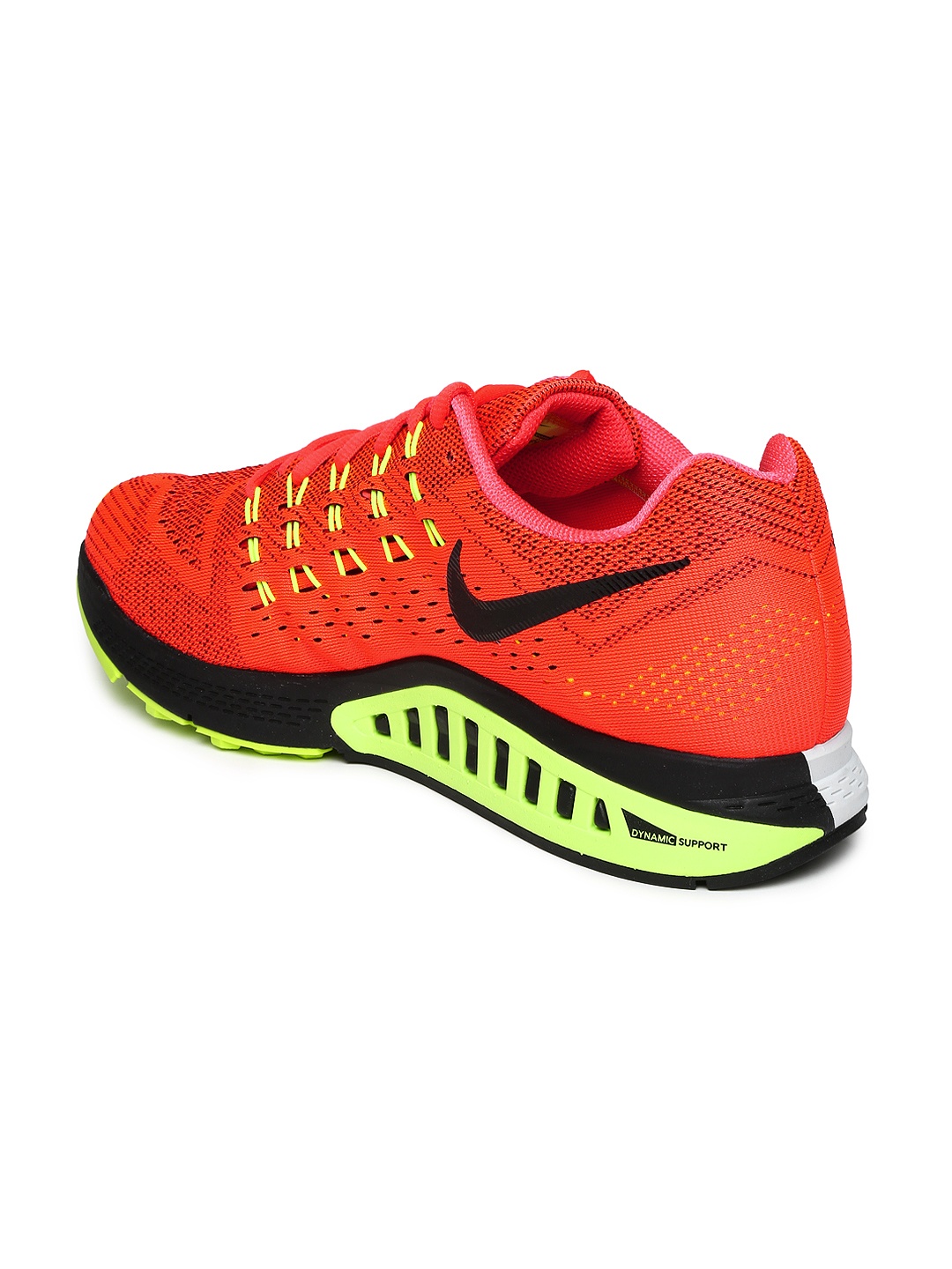 Myntra Nike Men Neon Orange Air Zoom Structure 18 Running Shoes 858195 ...