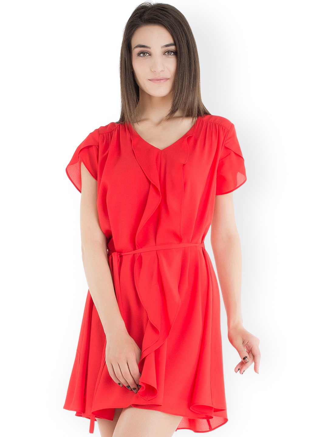 

Kazo Red Belted Dress