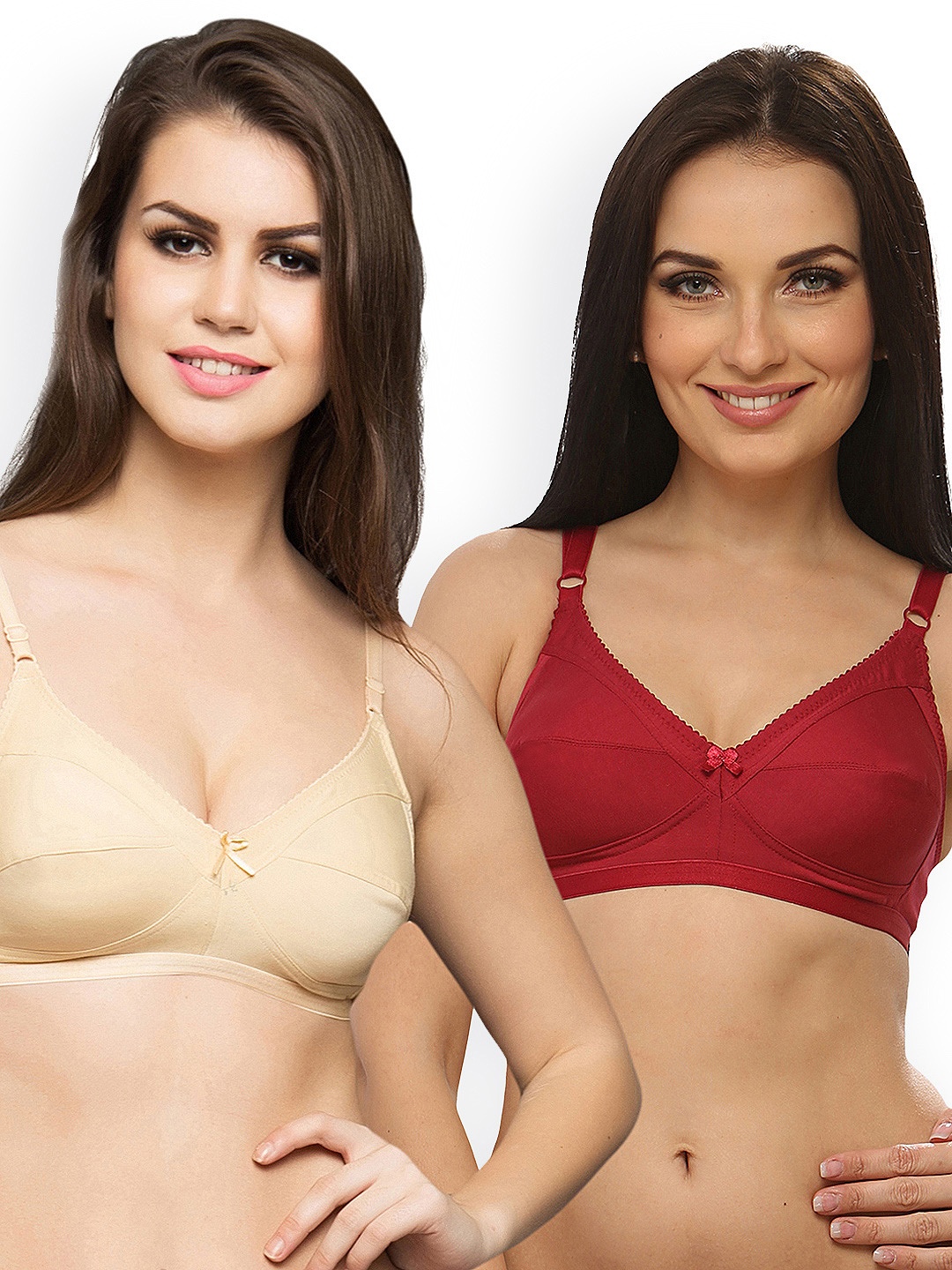 

Clovia Pack of 2 Full-Coverage Bras, Maroon