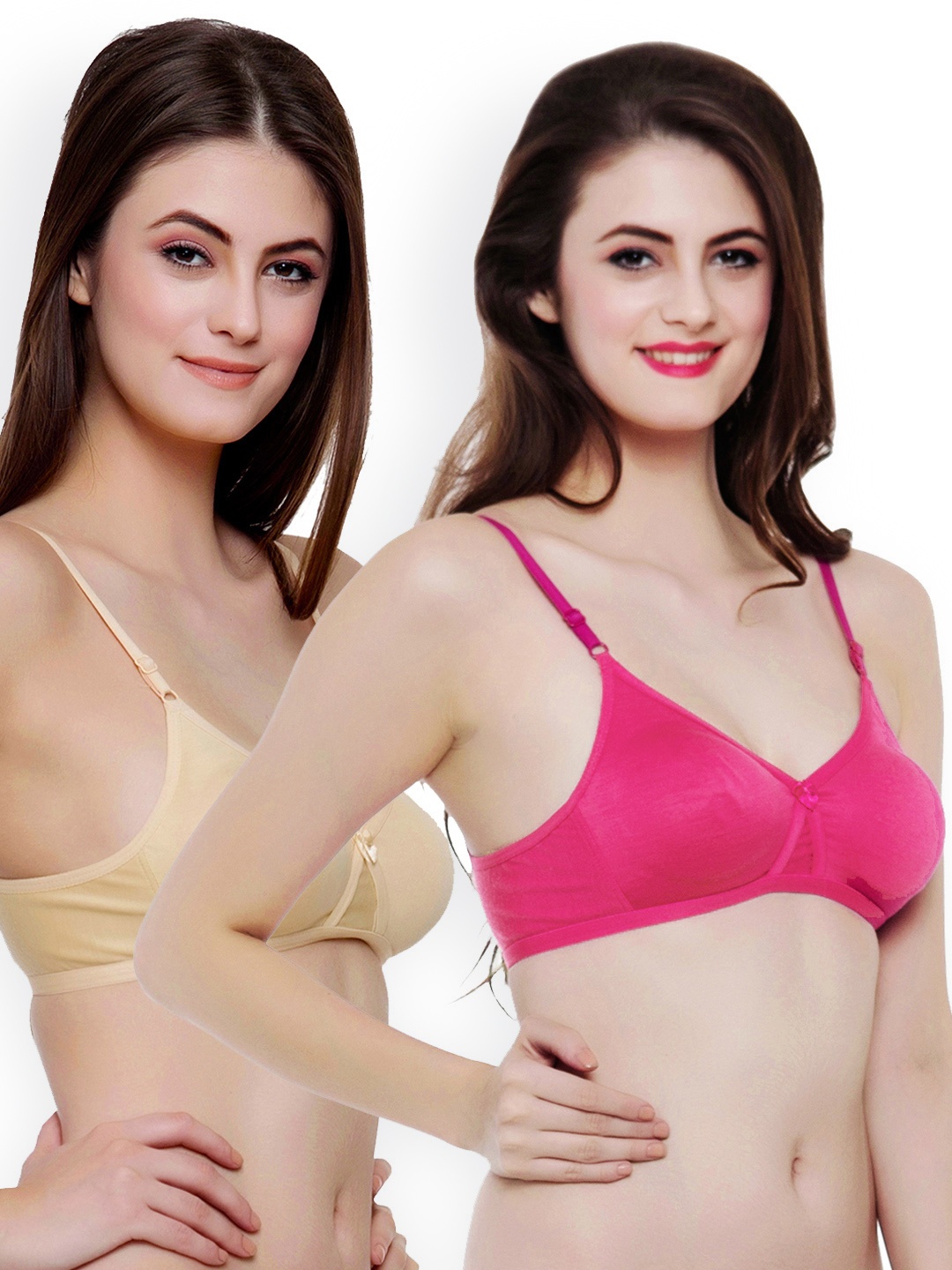 

Clovia Pack Of 2 Bra In Multicolor, Pink