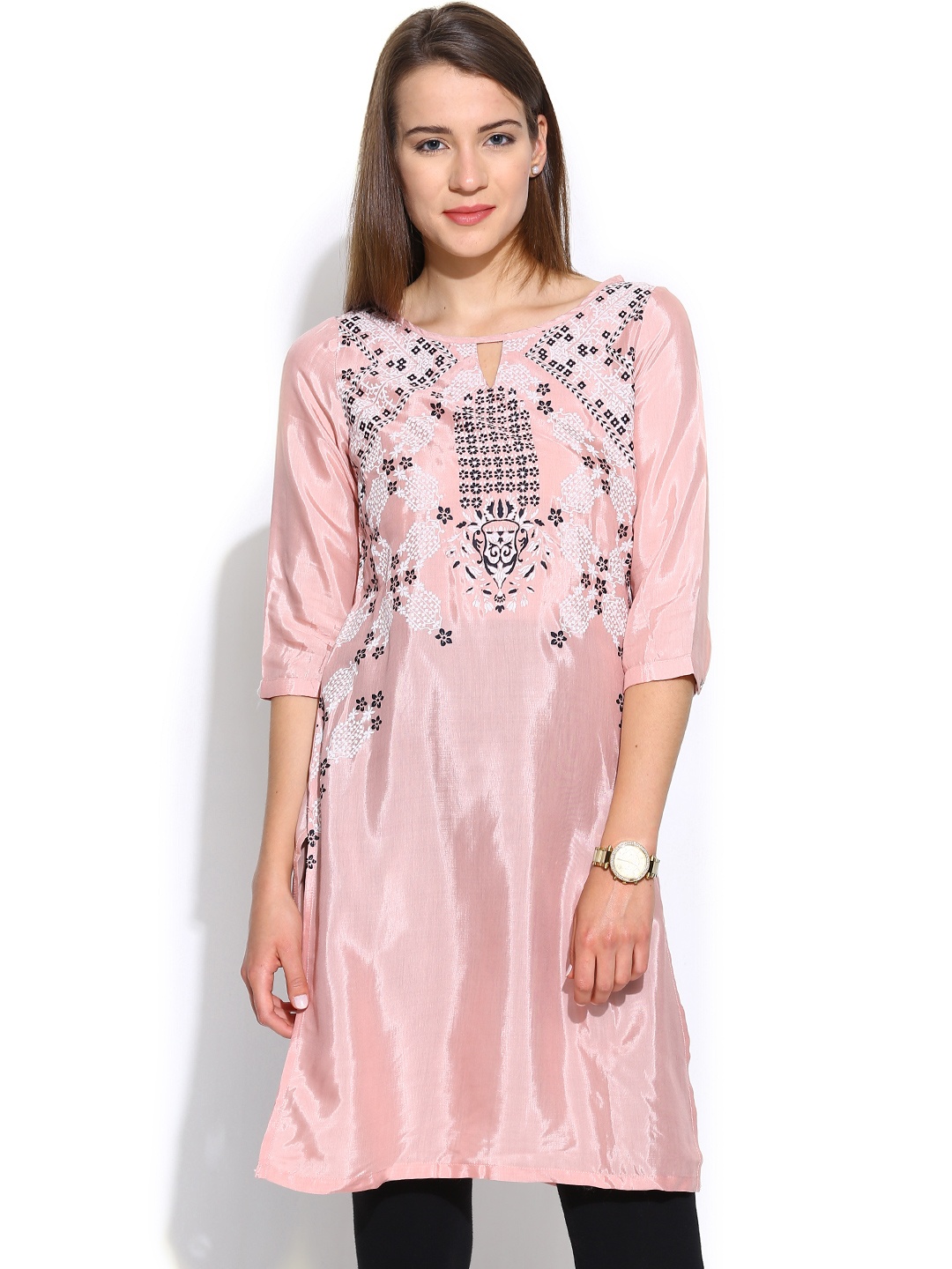 

W Dusty Pink Printed Kurta