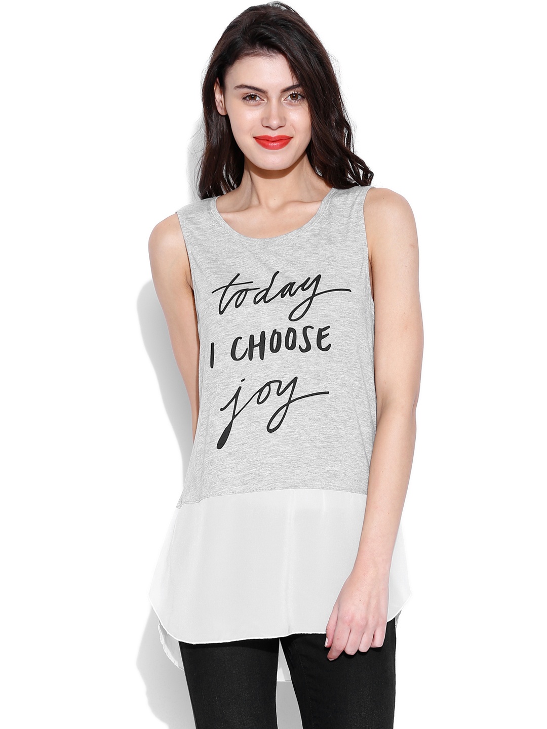 

ONLY Grey Printed Top