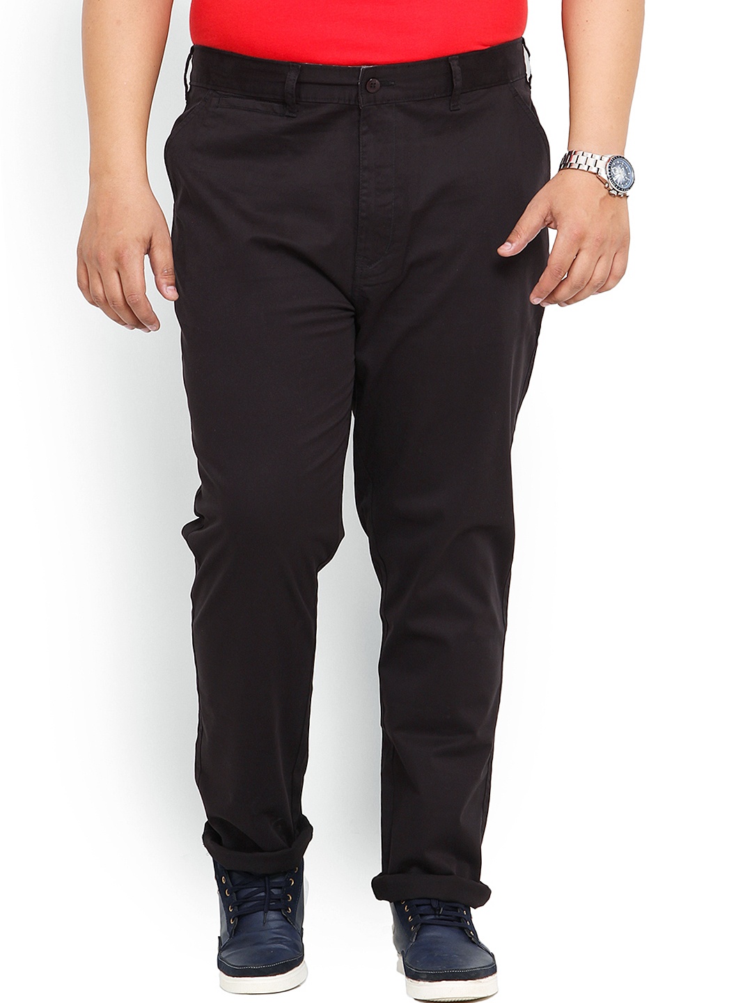 

John Pride Plus Size Black Trousers