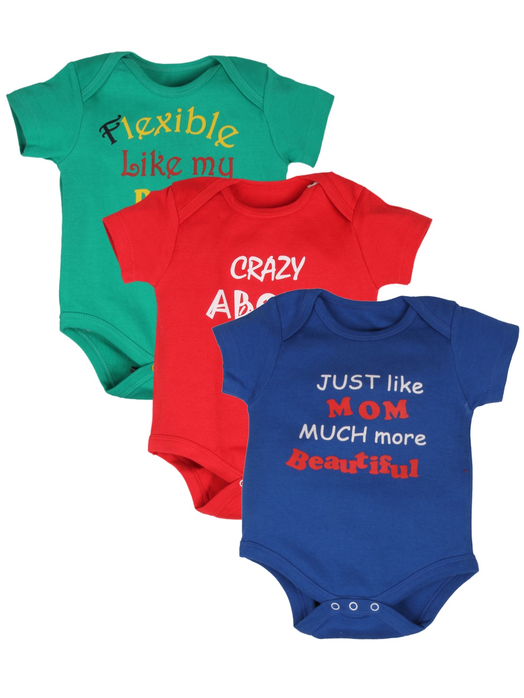 

GKIDZ Pack of 3 Printed Bodysuits, Blue