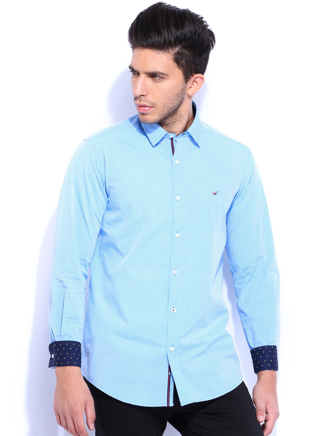 

Wills Lifestyle Blue Slim Fit Casual Shirt
