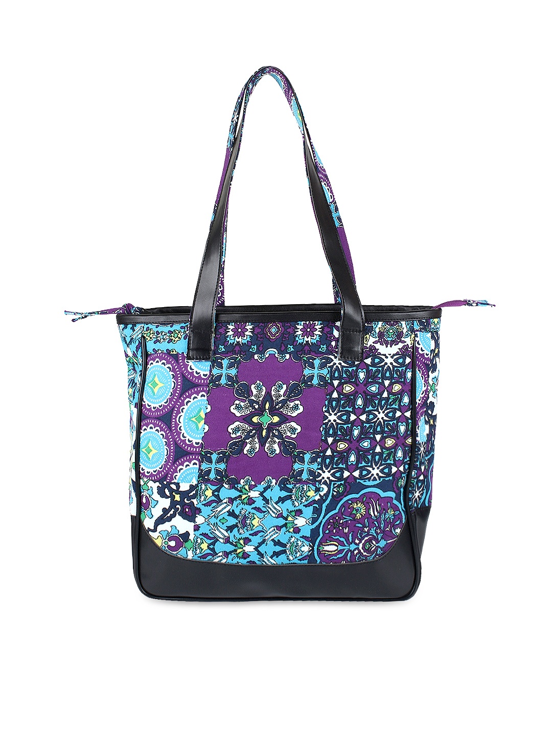 

Anekaant Blue Printed Canvas Shoulder Bag