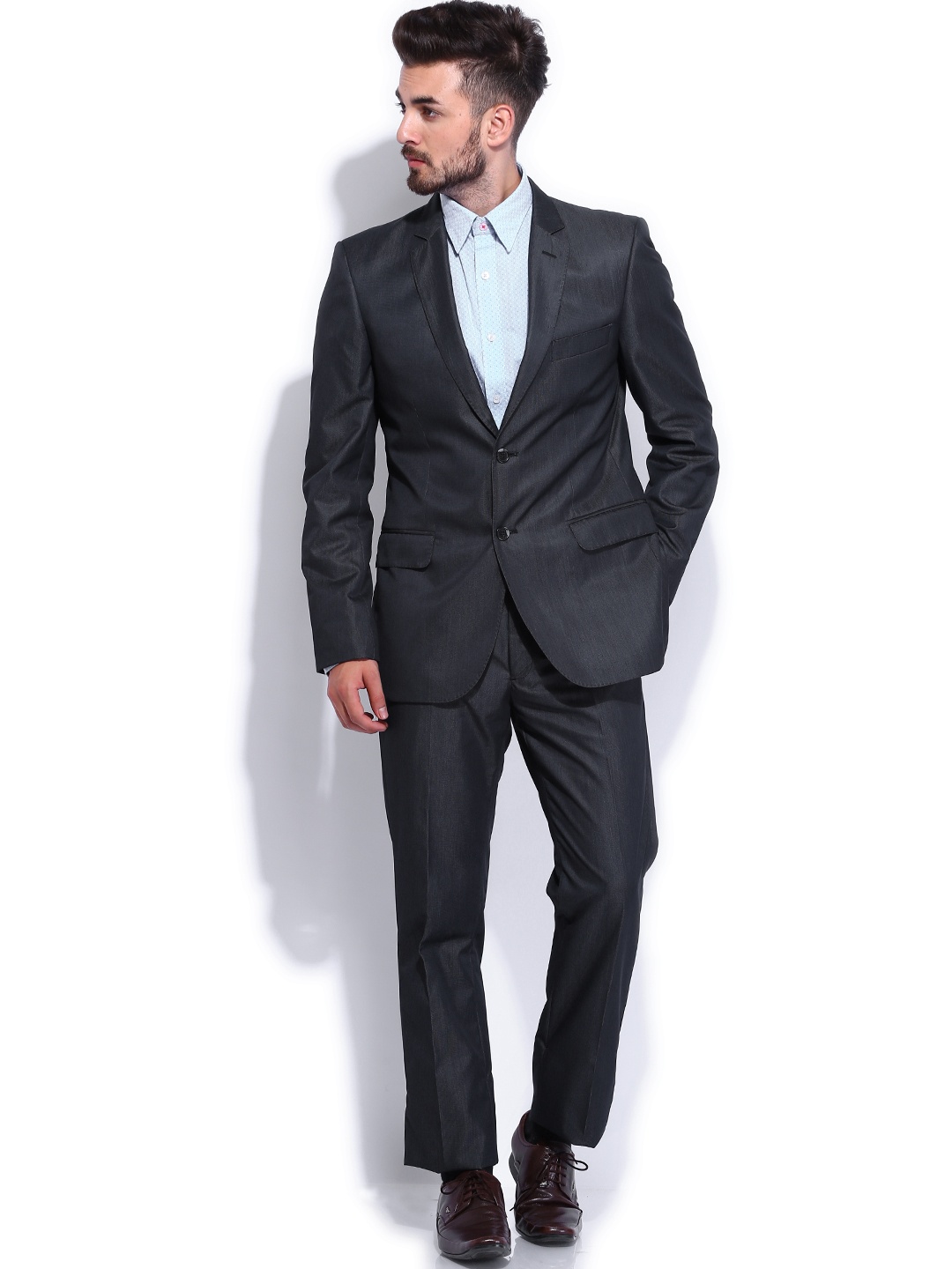 Arrow Charcoal Grey Body Tailored Fit Single-Breasted Suit