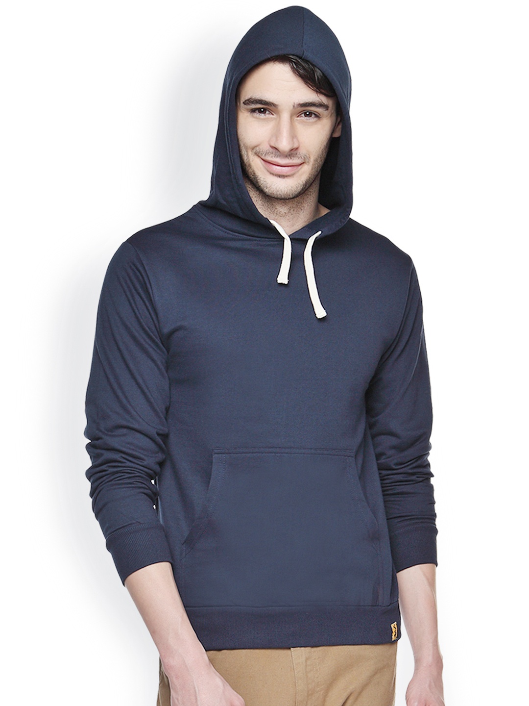 

Campus Sutra Navy Hooded Sweatshirt, Navy blue