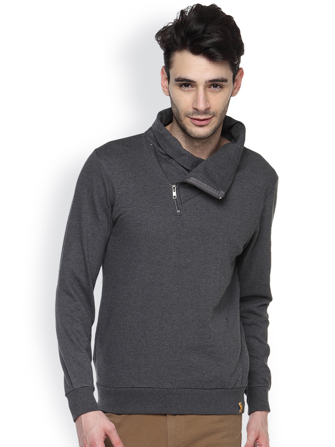 

Campus Sutra Charcoal Grey Sweatshirt