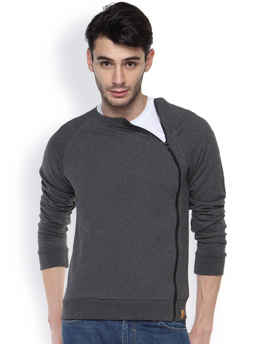 

Campus Sutra Charcoal Grey Sweatshirt