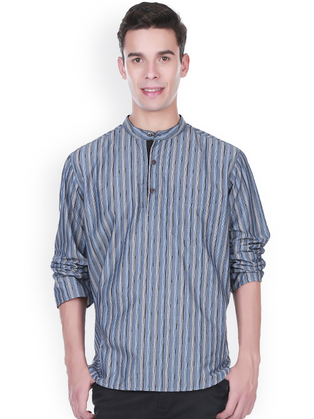 

even Grey Cotton Short Kurta