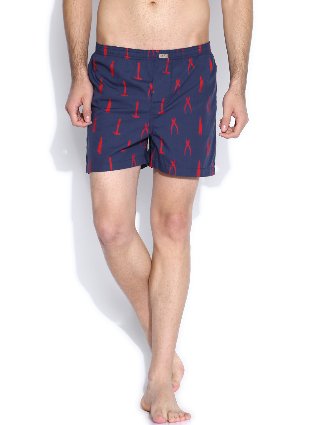 

Flying Machine Navy & Red Printed Pure Cotton Boxers FMST0202, Navy blue