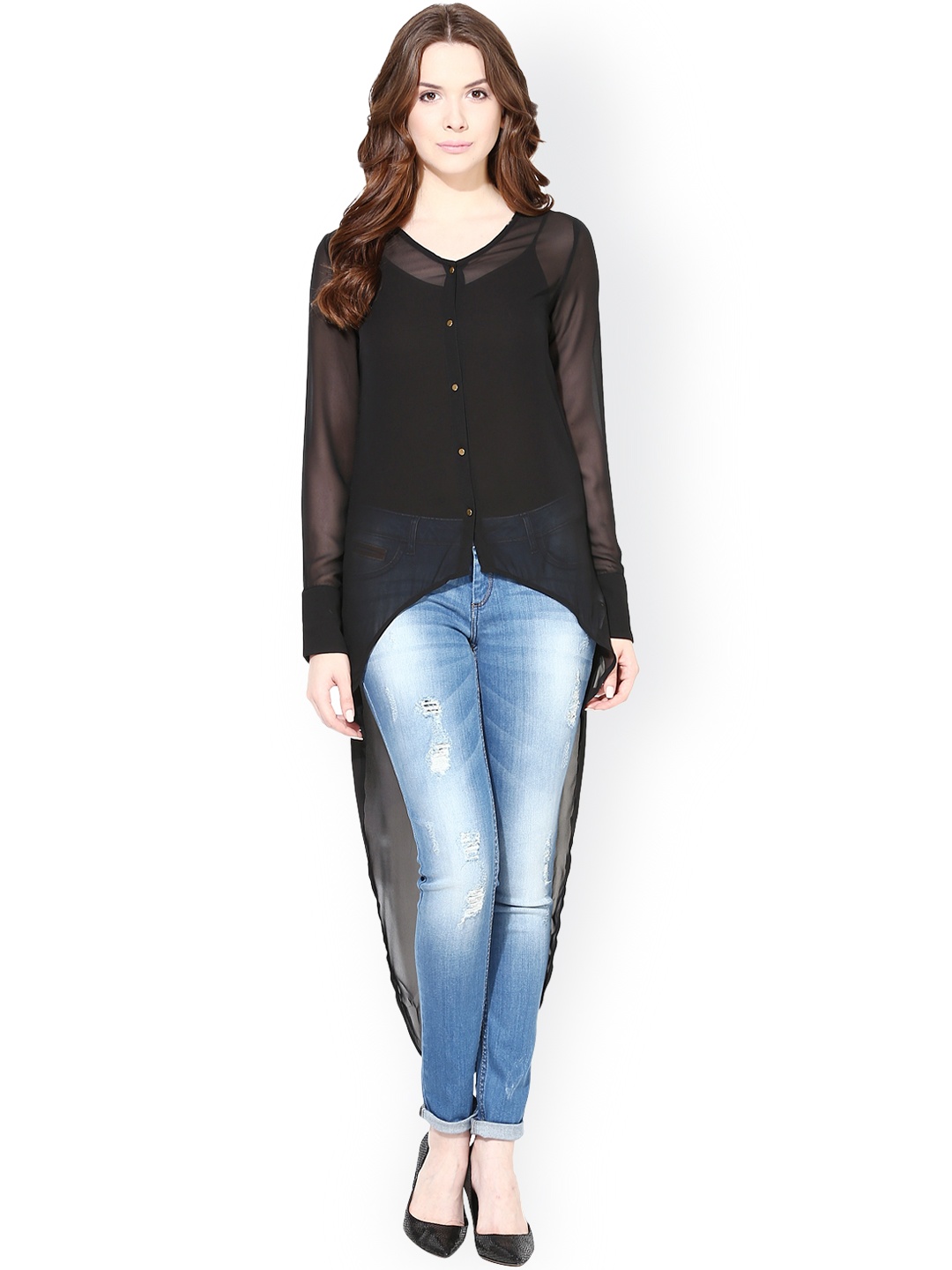 

Harpa Black High-Low Top