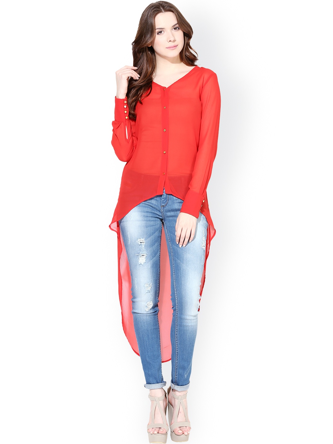 

Harpa Red High-Low Top