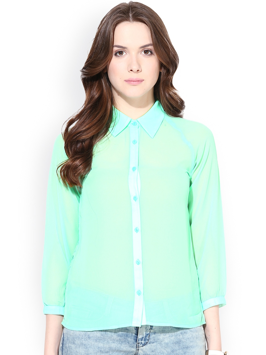 

Harpa Green Sheer Shirt