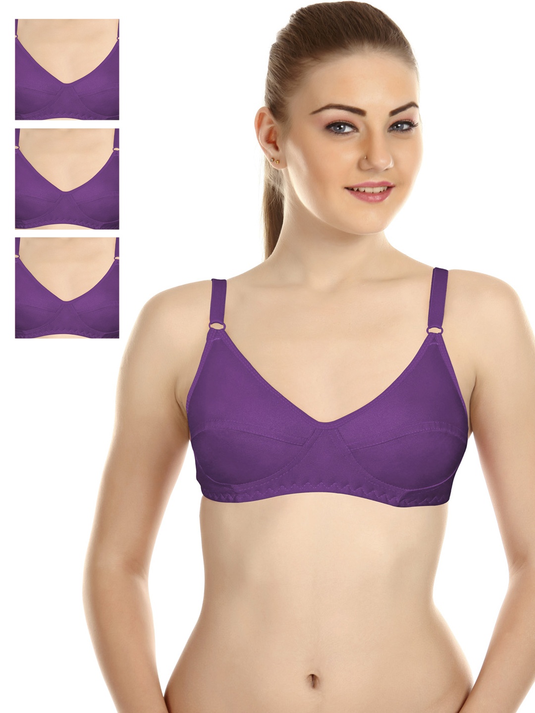 

Souminie Pack of 4 Full-Coverage T-shirt Bras SLY-35, Purple