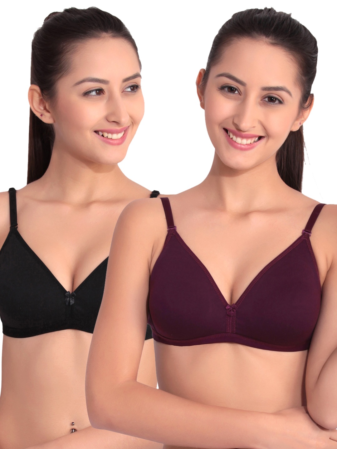

Floret Pack of 2 T-shirt Bras T 3005, Black