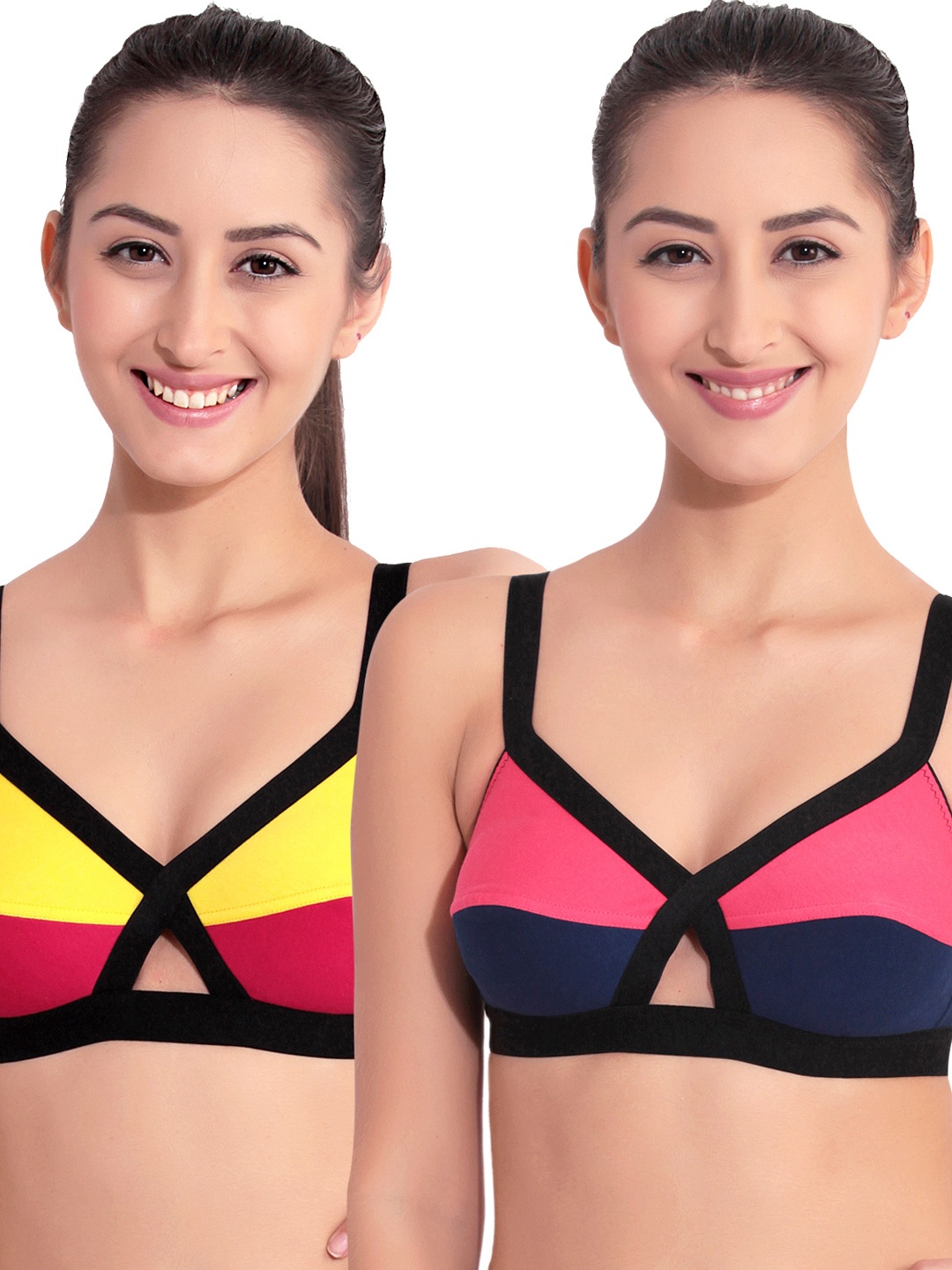

Floret Pack of 3 Full-Coverage T-shirt Bras T 3013, Multi