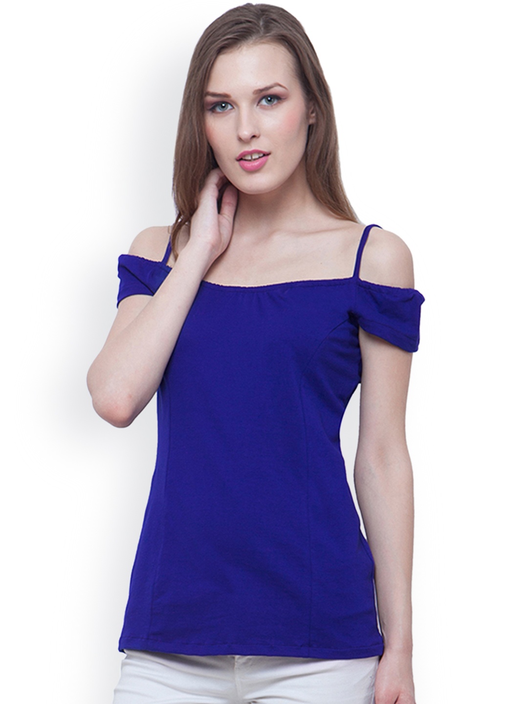 

FabAlley Blue Off-Shoulder Top