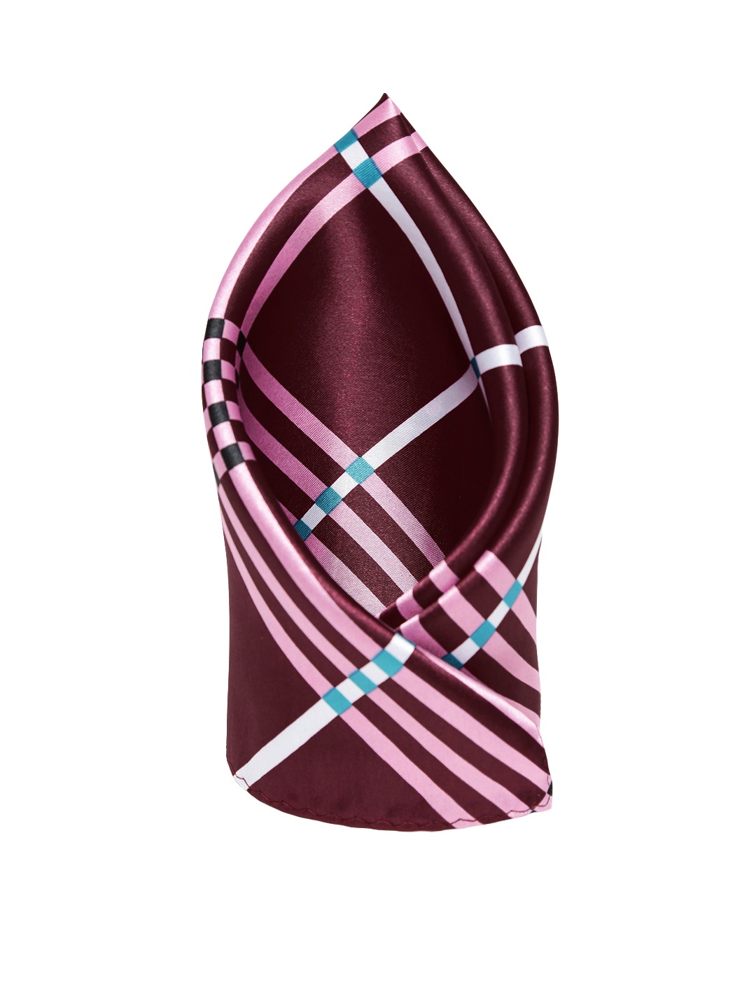 

Alvaro Castagnino Men Wine-Coloured Checked Pocket Square, Purple