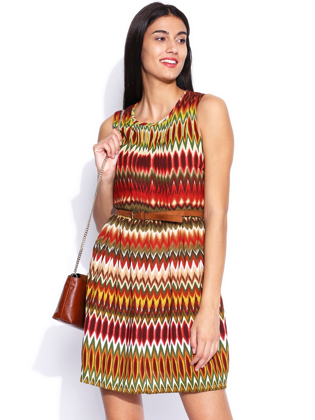 

Tokyo Talkies Multicoloured Printed A-Line Dress, Multi