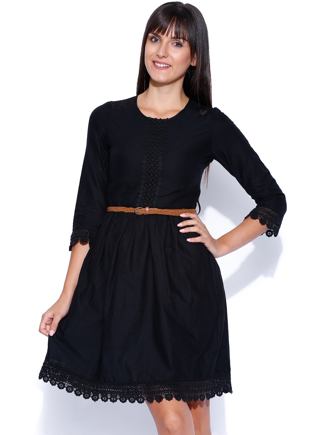 

Tokyo Talkies Black Fit & Flare Dress