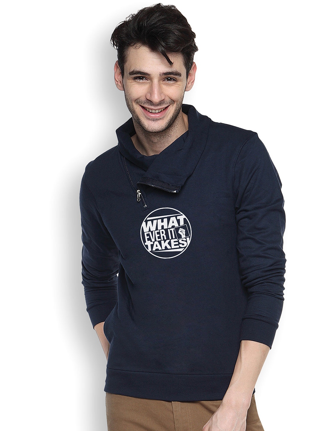 

Campus Sutra Navy Sweatshirt, Navy blue