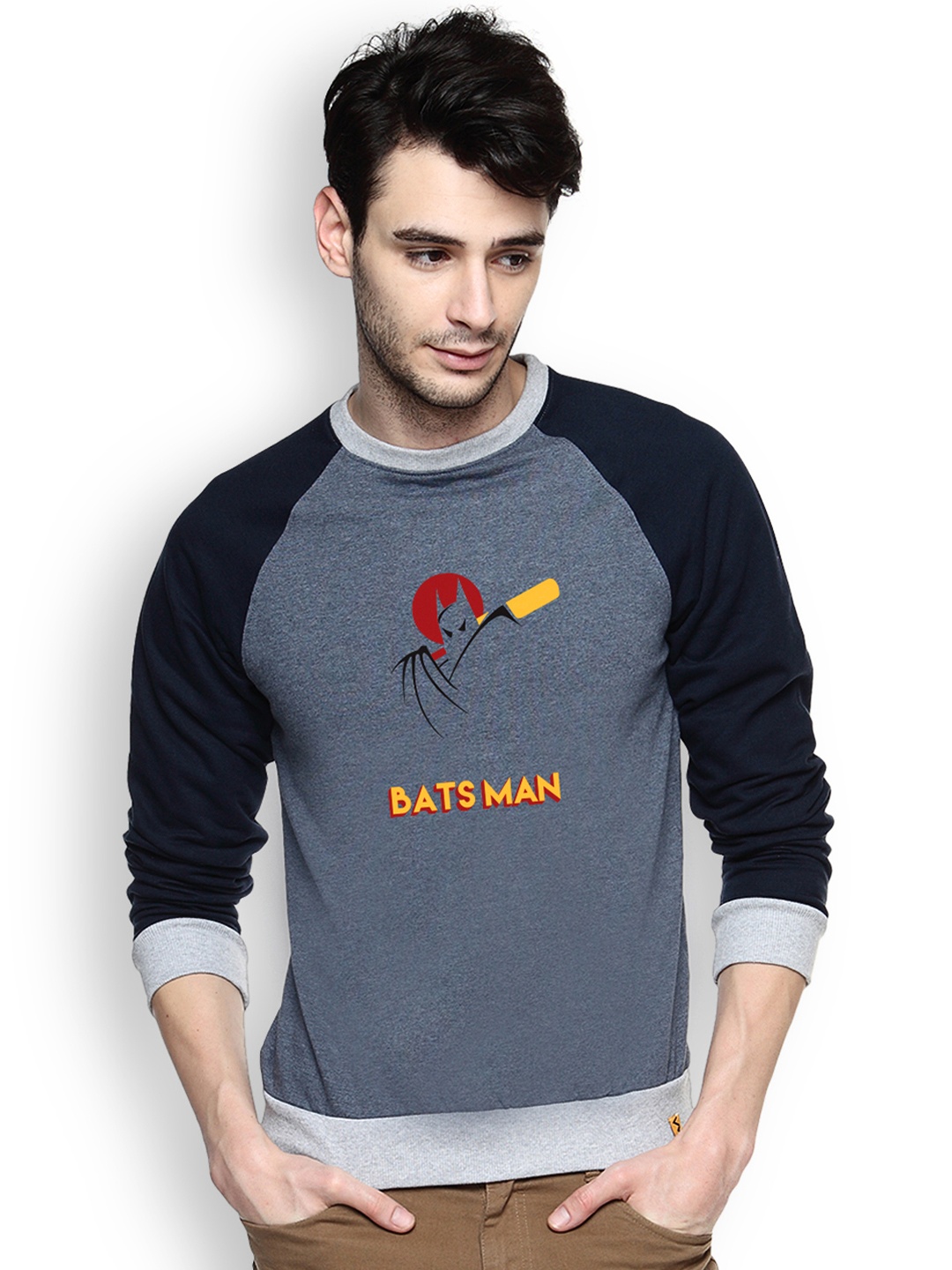 

Campus Sutra Grey Printed Sweatshirt