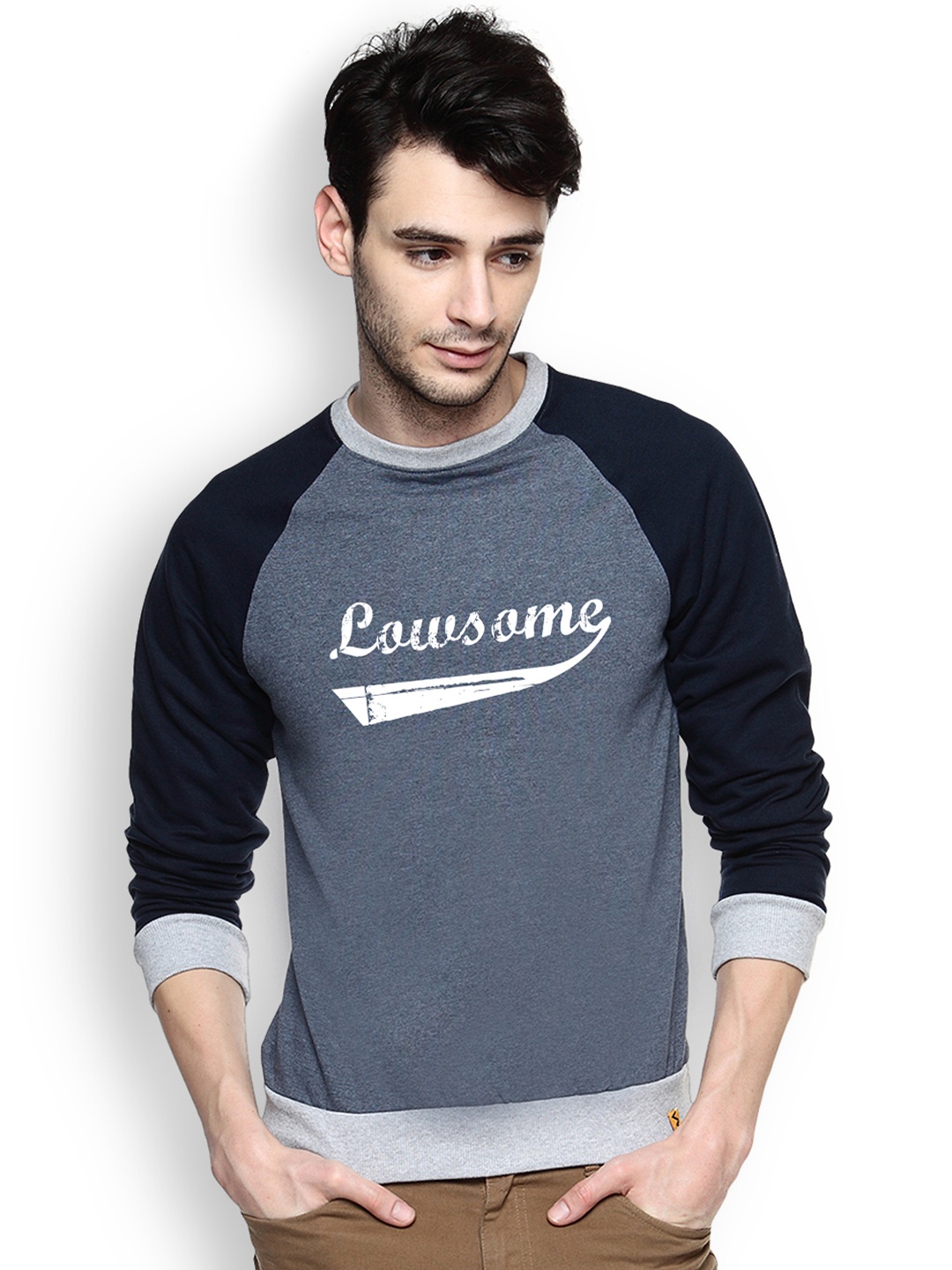 

Campus Sutra Blue Printed Sweatshirt