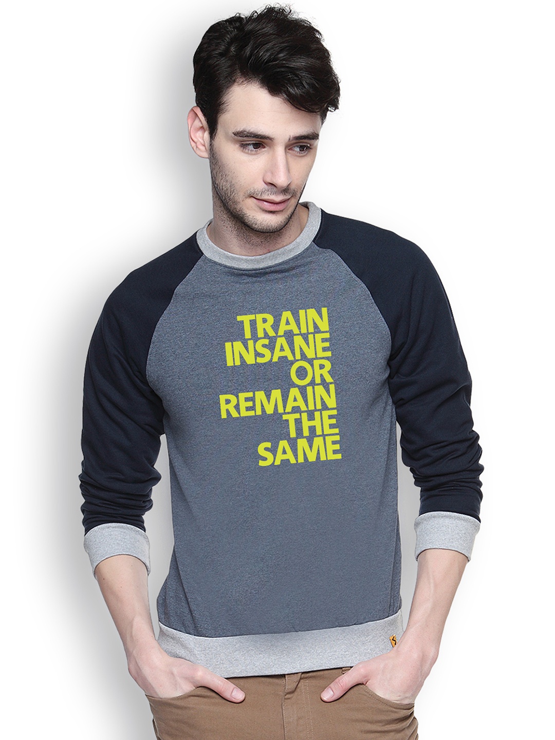 

Campus Sutra Blue Printed Sweatshirt