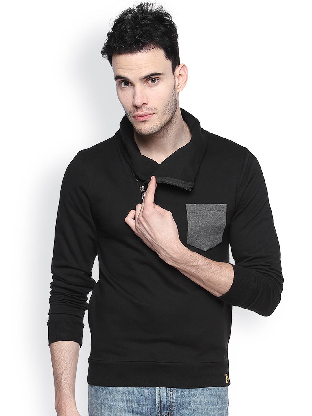

Campus Sutra Black Sweatshirt