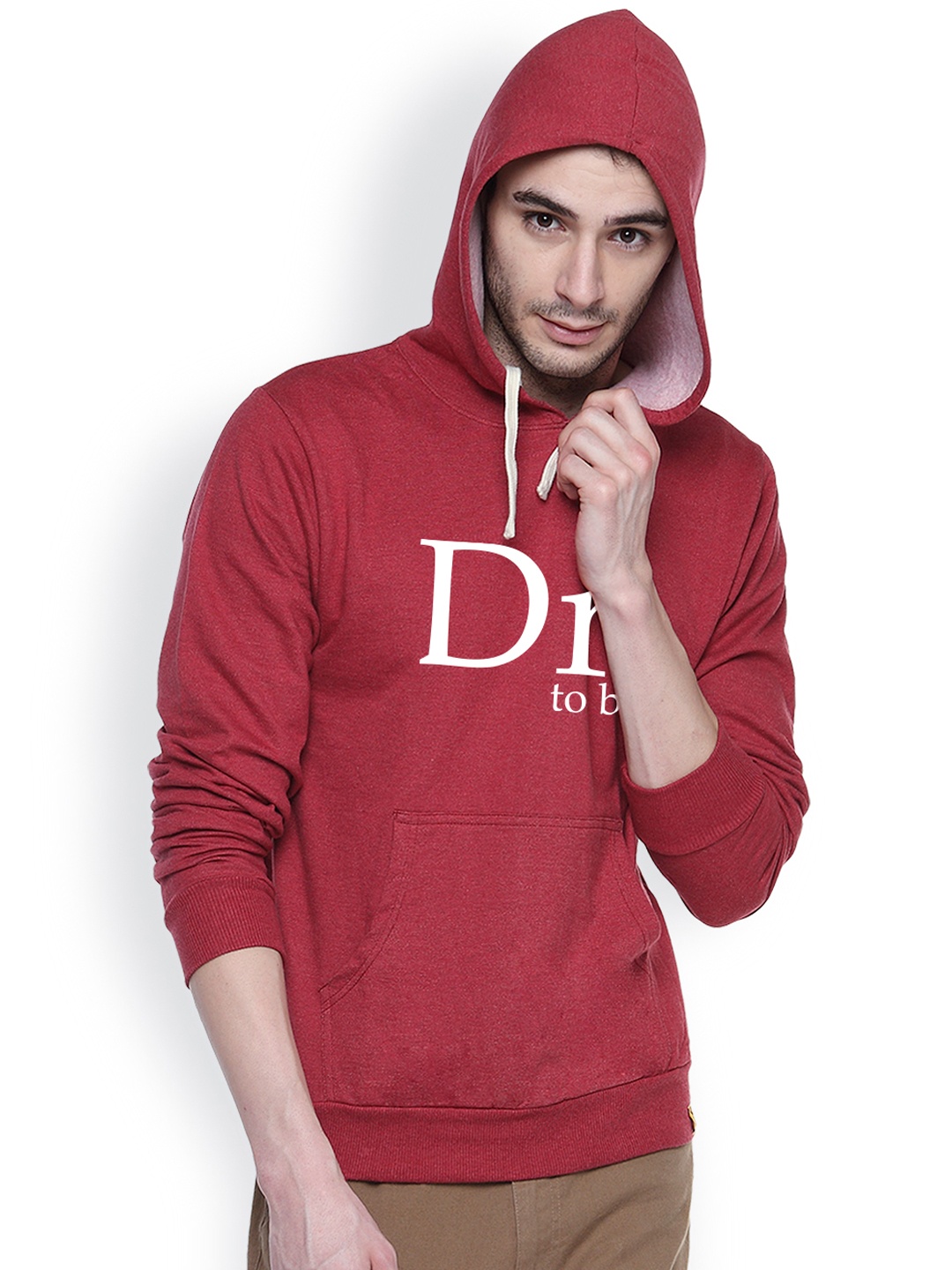 

Campus Sutra Maroon Hooded Sweatshirt