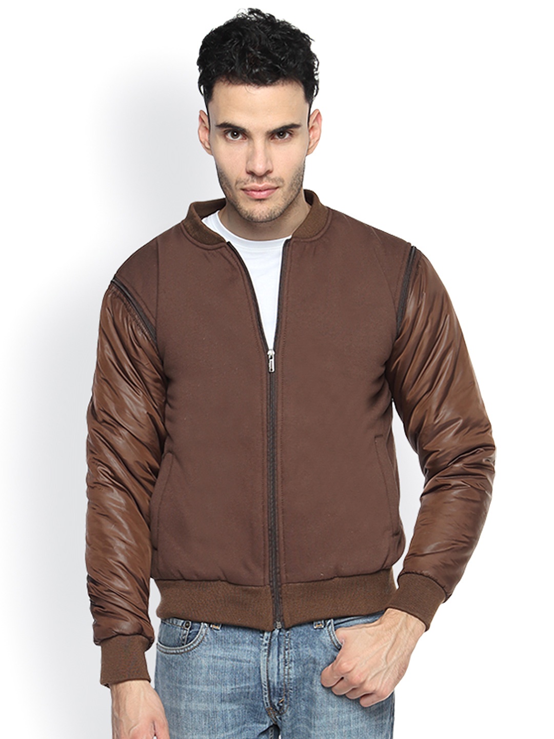 

Campus Sutra Brown Jacket with Detachable Sleeves