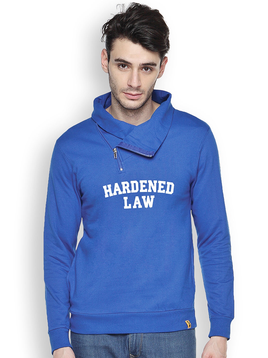 

Campus Sutra Blue Printed Sweatshirt