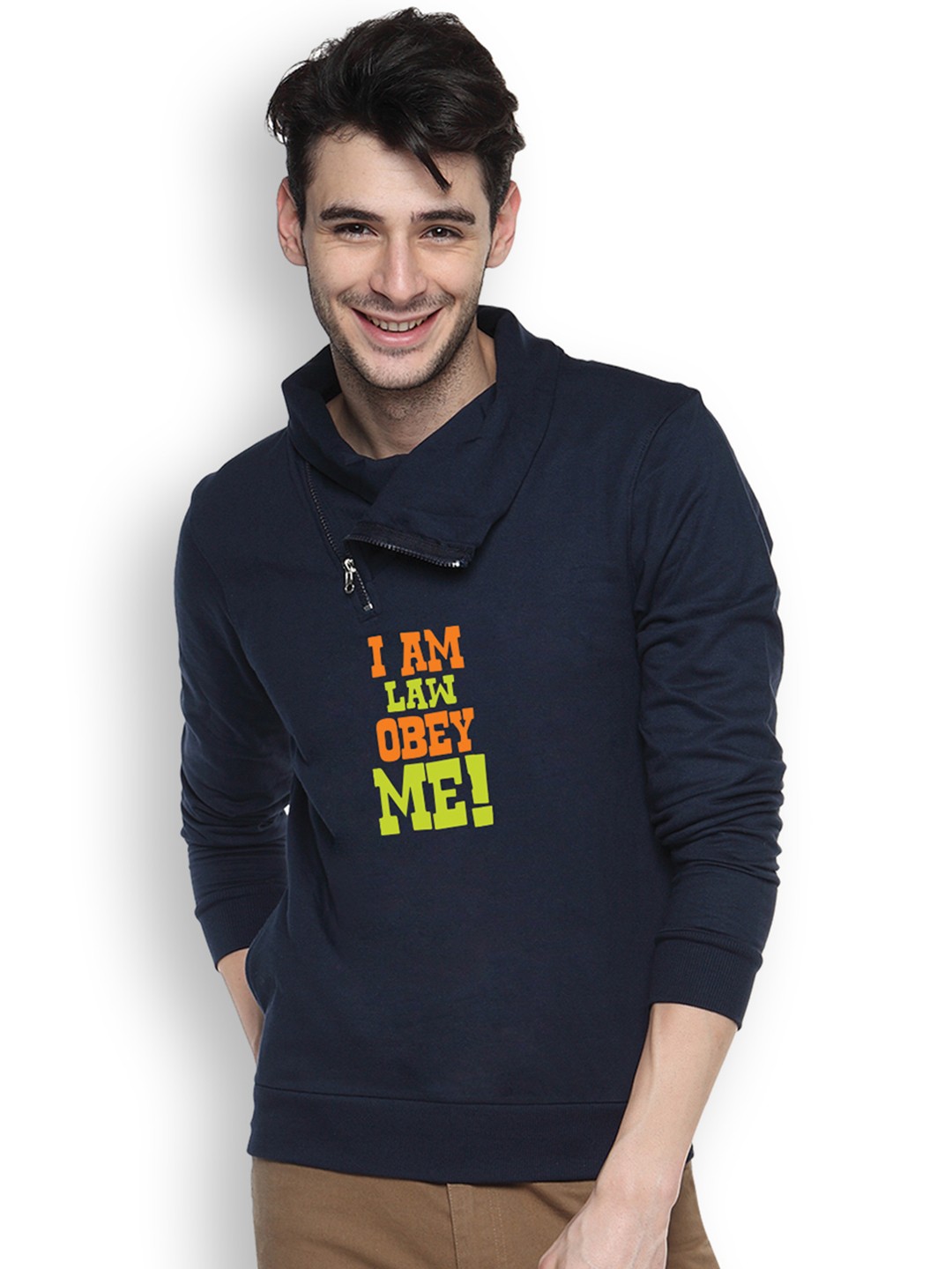 

Campus Sutra Navy Printed Sweatshirt, Navy blue
