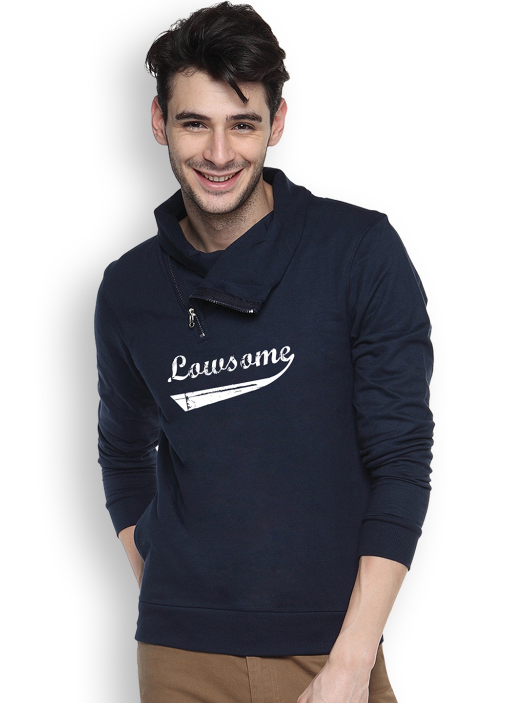 

Campus Sutra Navy Printed Sweatshirt, Navy blue