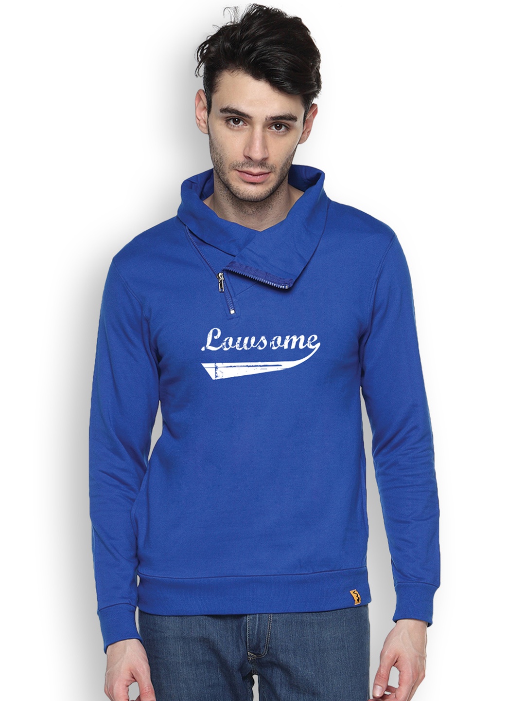 

Campus Sutra Blue Printed Sweatshirt